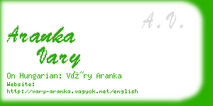 aranka vary business card